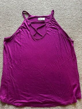 Maurices Crisscross Halter Tank Top - Fuchsia